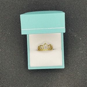 Gold-colored lotus mandala ring